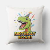 Birthday Roar Cute Dinosaur Birthday Party Design クッション (裏面)