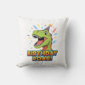 Birthday Roar Cute Dinosaur Birthday Party Design クッション (正面)