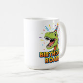 Birthday Roar Cute Dinosaur Birthday Party Design コーヒーマグカップ (正面右)