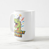 Birthday Roar Cute Dinosaur Birthday Party Design コーヒーマグカップ (正面左)
