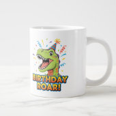 Birthday Roar Cute Dinosaur Birthday Party Design ジャンボコーヒーマグカップ (右)
