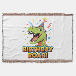 Birthday Roar Cute Dinosaur Birthday Party Design スローブランケット