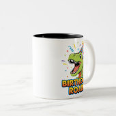 Birthday Roar Cute Dinosaur Birthday Party Design ツートーンマグカップ (正面右)