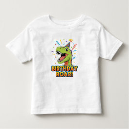 Birthday Roar Cute Dinosaur Birthday Party Design トドラーTシャツ