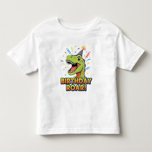 Birthday Roar Cute Dinosaur Birthday Party Design トドラーTシャツ (正面)
