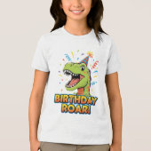 Birthday Roar Cute Dinosaur Birthday Party Design トライブレンドTシャツ (正面)