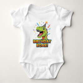Birthday Roar Cute Dinosaur Birthday Party Design ベビーボディスーツ