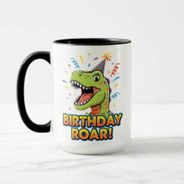 Birthday Roar Cute Dinosaur Birthday Party Design マグカップ