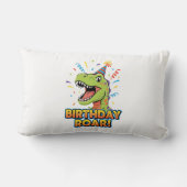 Birthday Roar Cute Dinosaur Birthday Party Design ランバークッション (裏面)