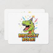 Birthday Roar Cute Dinosaur Birthday Party Design 招待状 (正面/裏面)