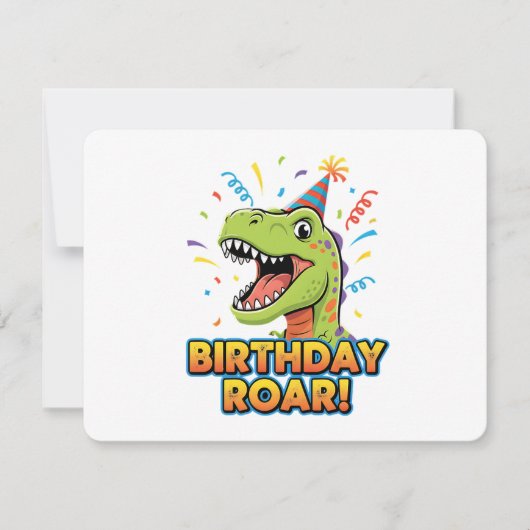 Birthday Roar Cute Dinosaur Birthday Party Design 招待状 (正面)