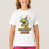 Birthday Roar Cute Dinosaur Birthday Party Design Tシャツ (正面)