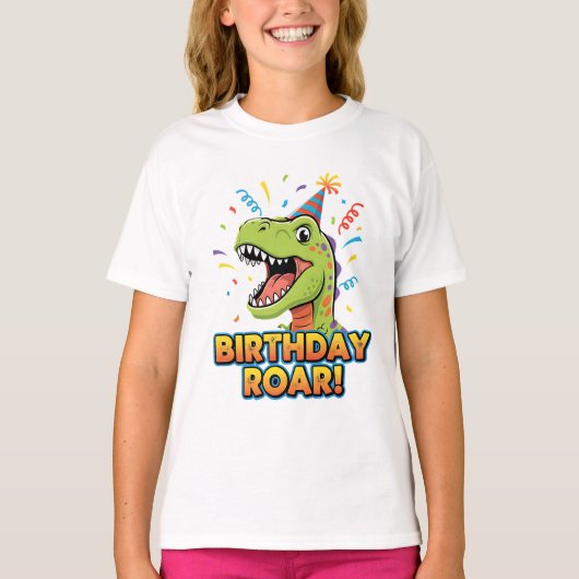 Birthday Roar Cute Dinosaur Birthday Party Design Tシャツ (正面)
