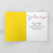 Birthday Robin Singing Into a Daffodil カード (内部)