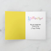 Birthday Robin Singing into a Spring Daffodil カード (内部)