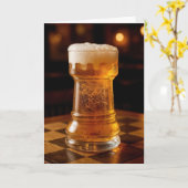 Birthday Rook Chess Piece Beer Glass カード (黄色い花)