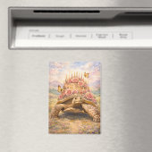 Birthday Roses and Butterflies Sulcata turtle マグネット (インサイチュ (食洗機))