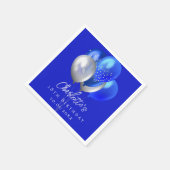Birthday royal blue balloons スタンダードカクテルナプキン (角)