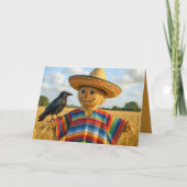Birthday Scarecrow Wearing a Sombrero and Poncho カード (正面)