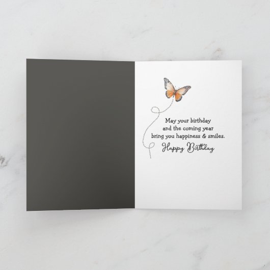 Birthday Scruffy Cat with Butterfly カード (内部)