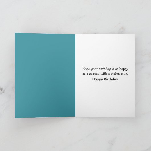 Birthday Seagull with a Potato Chip カード (内部)