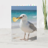 Birthday Seagull with a Potato Chip カード (正面)