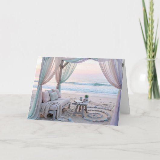 Birthday Seaside Gazebo With Couch カード (正面)