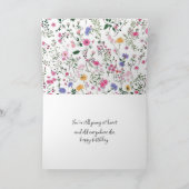 Birthday Sewing Needle with Wildflowers カード (内部)