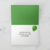 Birthday Shopping Bags On a Clothesline カード (内部)