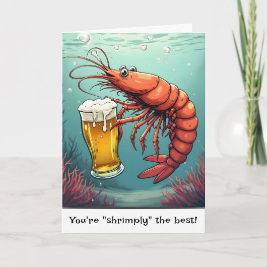 Birthday Shrimp With a Beer Glass カード (正面)