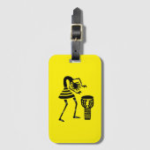 Birthday, Silhouette Awesome Drumming Girl ラゲッジタグ (正面縦)