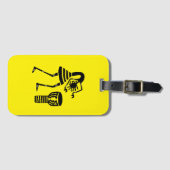 Birthday, Silhouette Awesome Drumming Girl ラゲッジタグ (正面横)