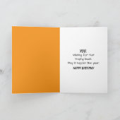 Birthday Skeleton Deer Hunter Carrying a Rifle カード (内部)