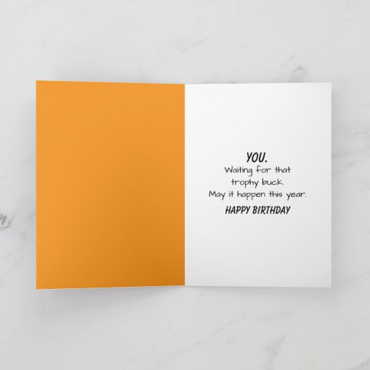 Birthday Skeleton Deer Hunter Carrying a Rifle カード (内部)