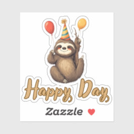 Birthday Sloth Celebration シール