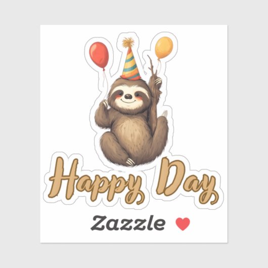 Birthday Sloth Celebration  シール (シート)