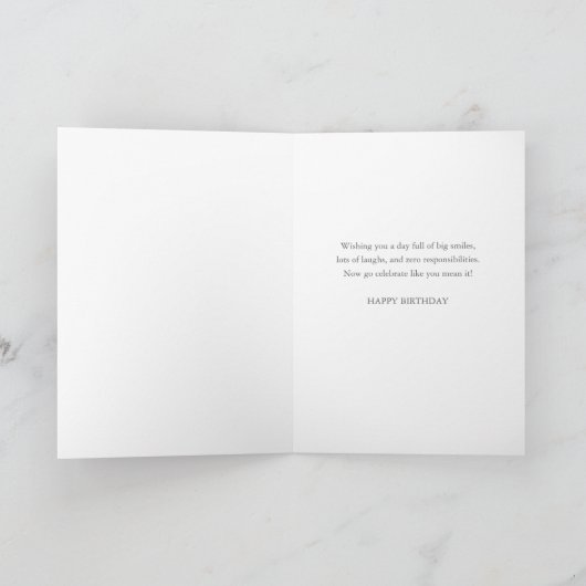 Birthday Smile Brown Modern Dots with Smiley カード (内部)