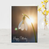 Birthday Snowdrop with Dewdrops in Sunlight カード (黄色い花)