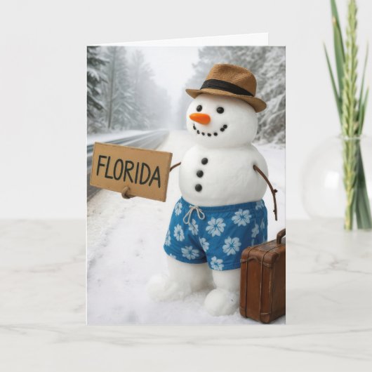 Birthday Snowman Hitchhiking to Florida カード (正面)