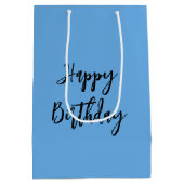 Birthday Snowman Holding a White Daisy ミディアムペーパーバッグ (裏面)