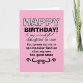 Birthday son's good taste カード (正面)