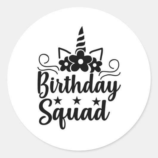 Birthday squad ラウンドシール (正面)