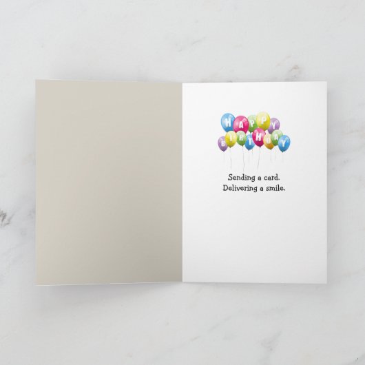 Birthday Squirrel With an Acorn カード (内部)