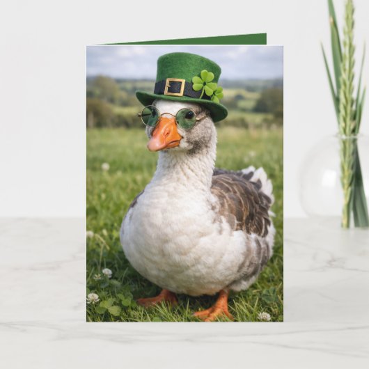 Birthday St. Patrick's Day Goose カード (正面)