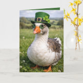 Birthday St. Patrick's Day Goose カード (黄色い花)