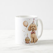 Birthday Standard Poodle Dog コーヒーマグカップ (正面右)