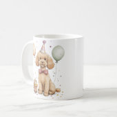 Birthday Standard Poodle Dog コーヒーマグカップ (正面左)