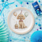 Birthday Standard Poodle Dog ペーパープレート (パーティー)