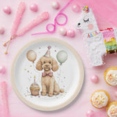 Birthday Standard Poodle Dog ペーパープレート (パーティー)