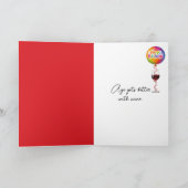 Birthday Stick Figure Girl with Wine Glass カード (内部)